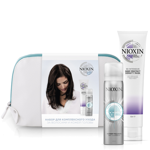 Наборы для волос:  NIOXIN -  Подарочный набор в косметичке: маска для глубокого восстановления волос + сухой шампунь
