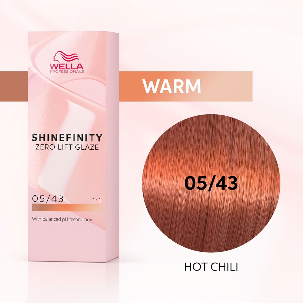 Профессиональные краски для волос:  Wella Professionals -   SHINEFINITY. ЦВЕТНОЕ ГЛАЗИРОВАНИЕ 05/43 Острый перец (60 мл)