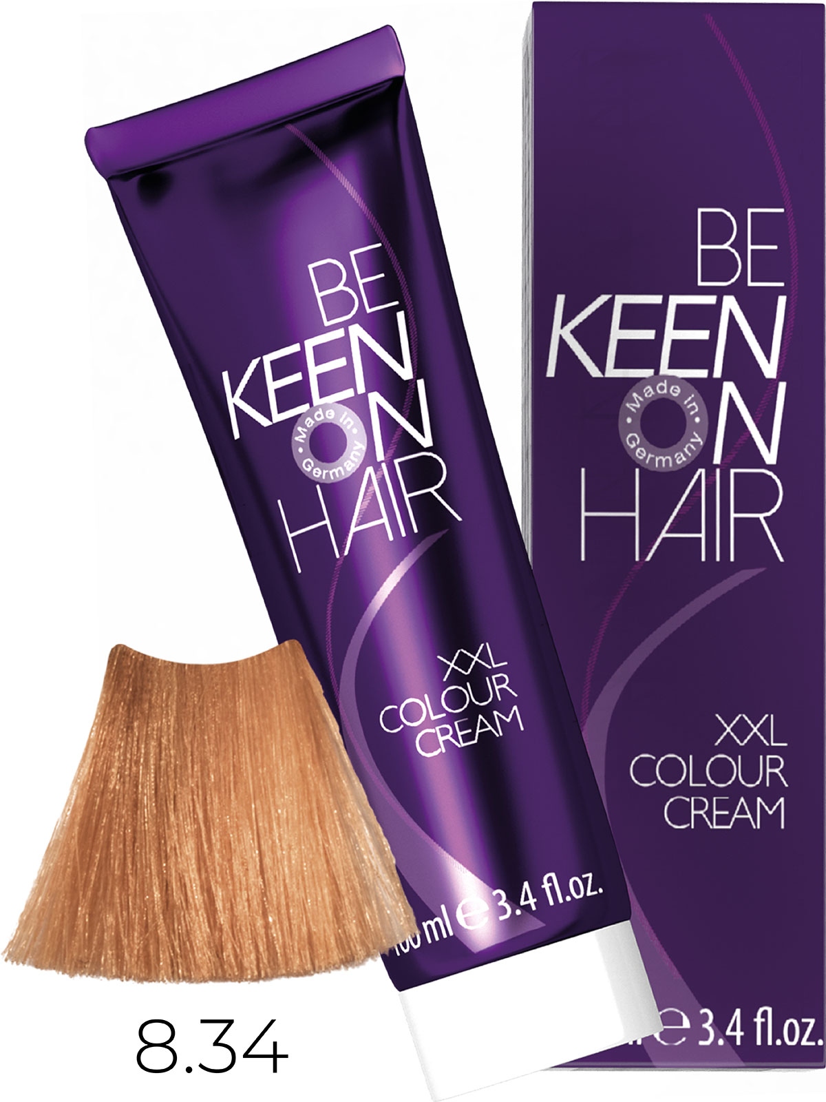 Оттеночные красители:  KEEN -  Крем-краска для волос KEEN COLOUR CREAM XXL 8.34 Золотисто-медный блондин Blond Gold-Kupfer