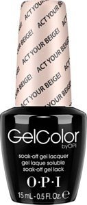 Гель-лаки для ногтей:  OPI -  GELCOLOR гель-лак GCT66 Act Your Beige! (15 мл)